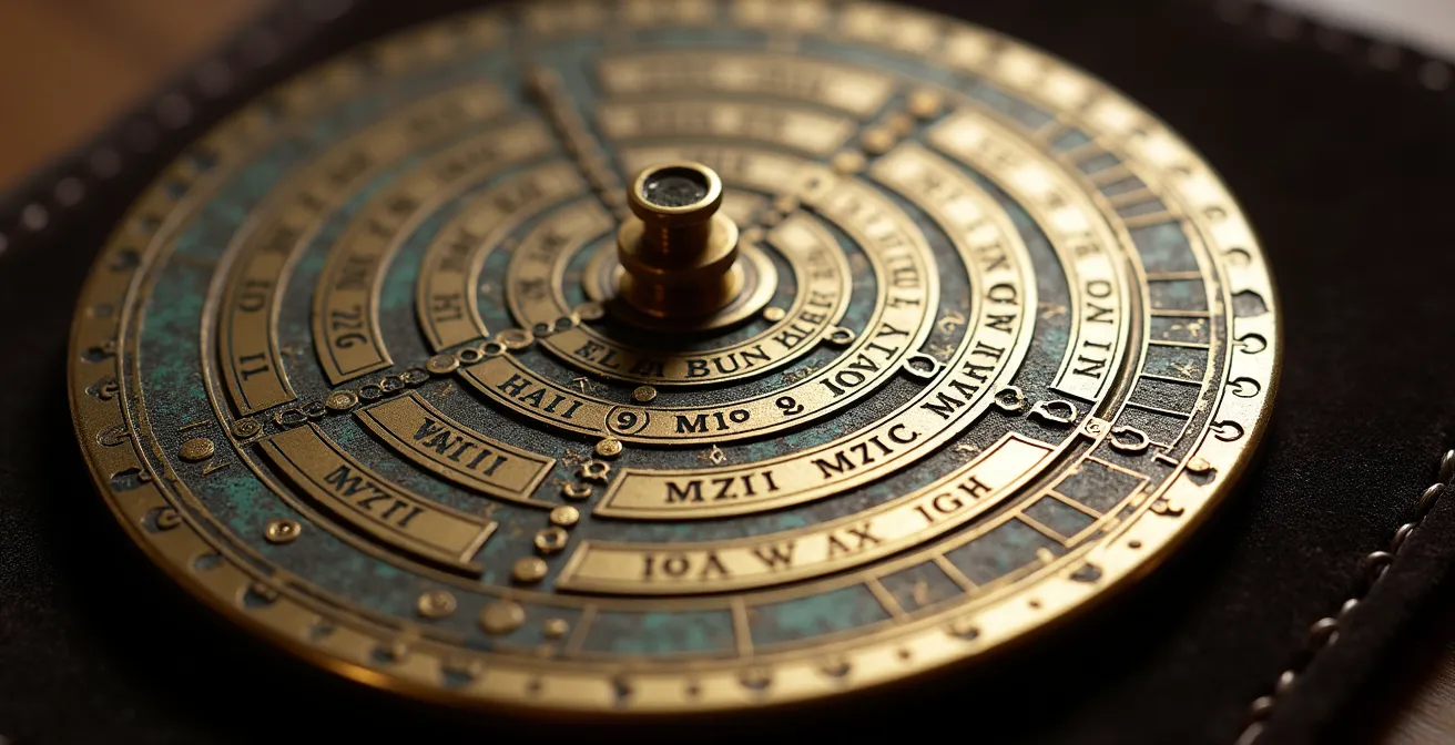 Calendario circolare con spirale che mostra i 12 mesi e le loro energie numerologiche