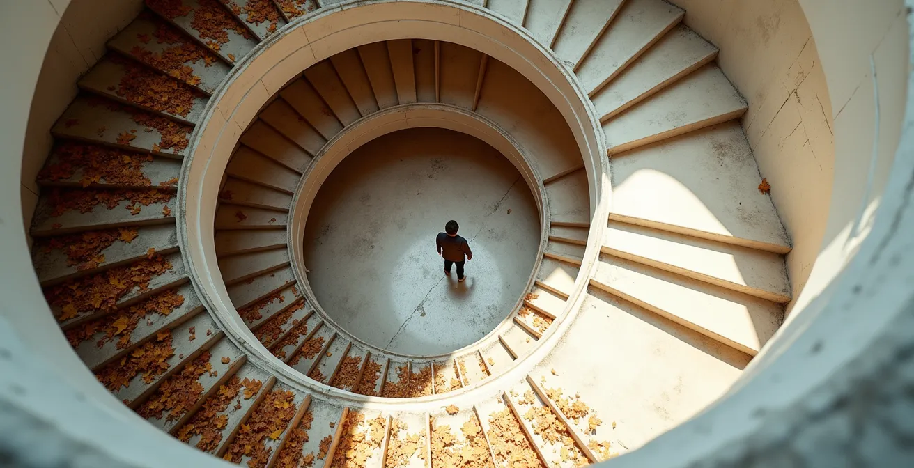 Spirale temporale che mostra il passaggio dall'Anno 9 di chiusura all'Anno 1 di rinascita