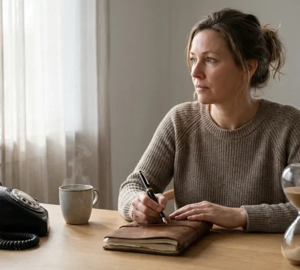 Persona che prepara appunti prima di una consultazione telefonica di cartomanzia