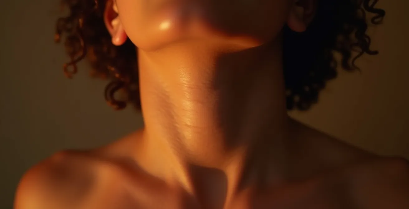 Primo piano di persona che pratica humming con onde sonore visualizzate